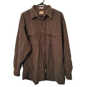 C.E. Schmidt 2X Workwear Shirt Olive Green Heavyweight FlannelCotton Button Fron